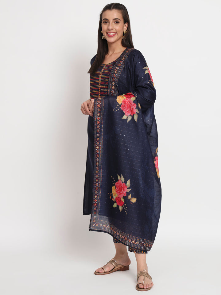 Elegant Mehendi Suit | Magic Cotton top bottom with Muslin dupatta
