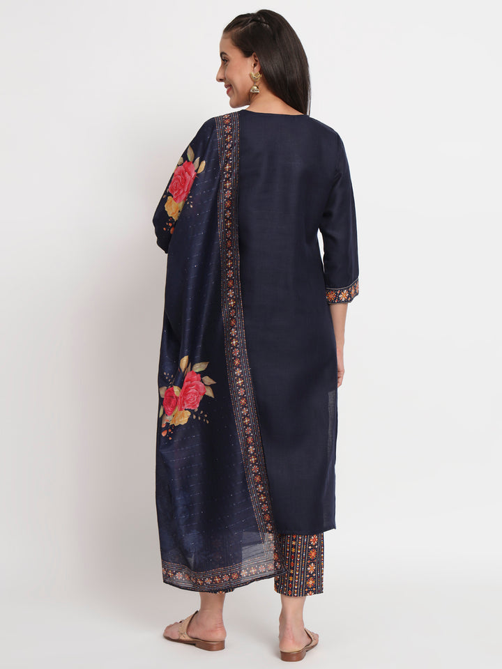 Elegant Mehendi Suit | Magic Cotton top bottom with Muslin dupatta