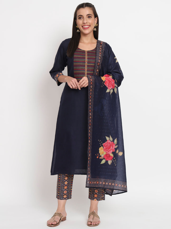Elegant Mehendi Suit | Magic Cotton top bottom with Muslin dupatta
