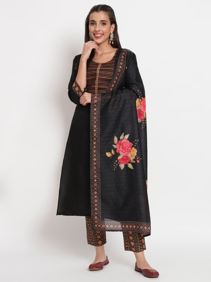 Elegant Mehendi Suit | Magic Cotton top bottom with Muslin dupatta