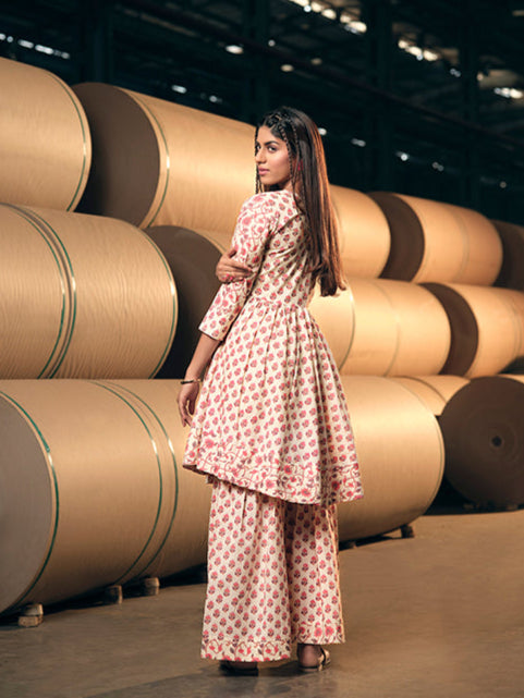 Stylish Pink Cotton Top Featuring Cotton Bottom | Highlighting a Stunning nan Dupatta