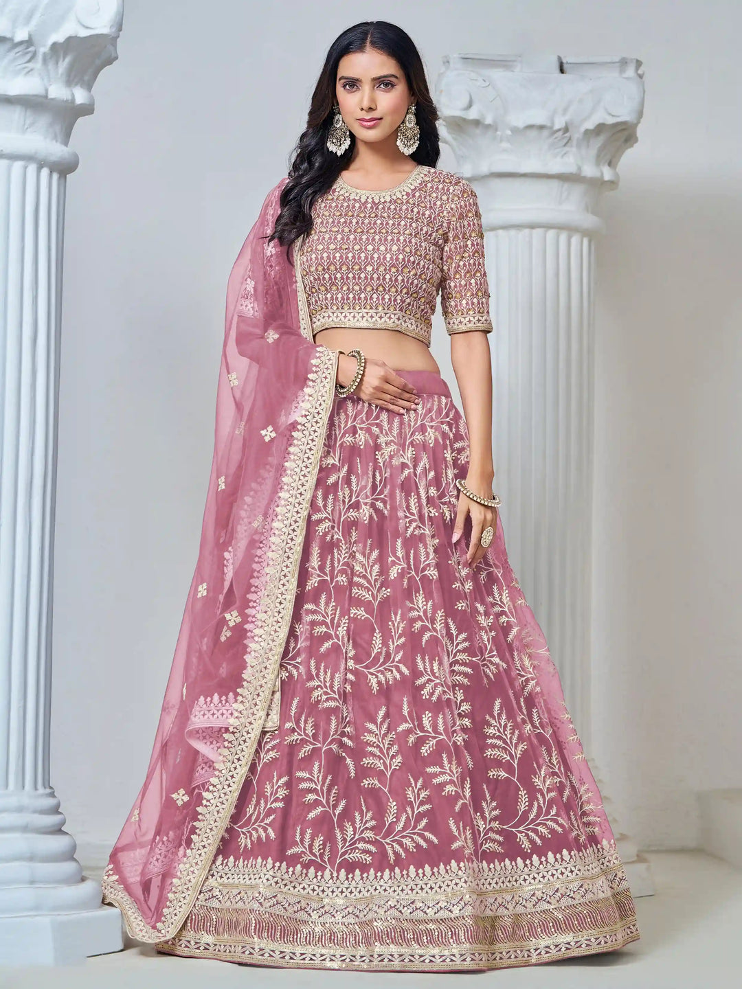 Stunning Net Lehenga with Dupatta | Crafted for Timeless Elegance