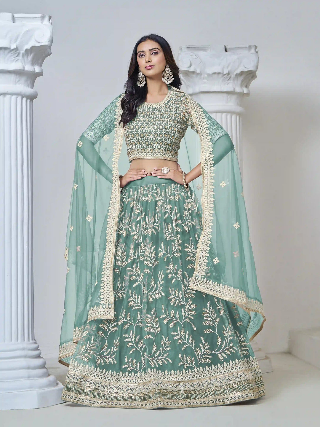 Stunning Net Lehenga with Dupatta | Crafted for Timeless Elegance