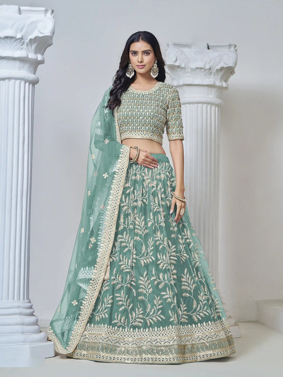 Stunning Net Lehenga with Dupatta | Crafted for Timeless Elegance