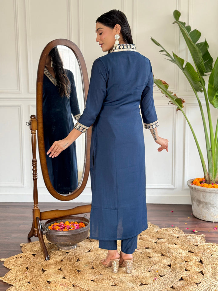 Graceful Lavender Suit | Viscose Chanderi top bottom with Silk Blend dupatta
