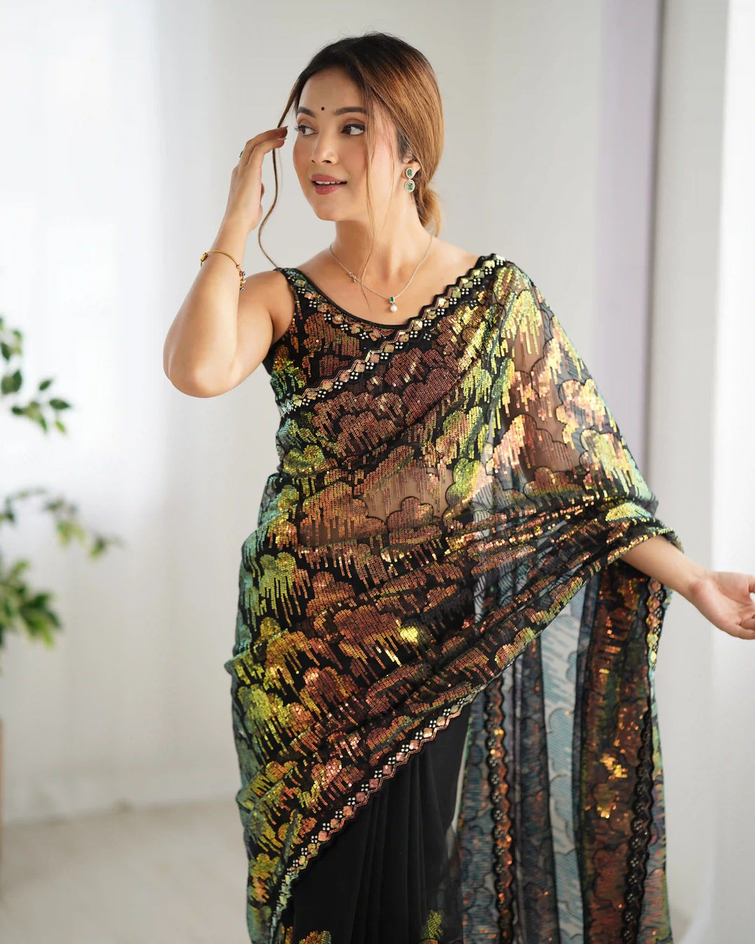 Stunning Mono Net Saree | Heavy Sequance Embroidery Work Work for Partywear