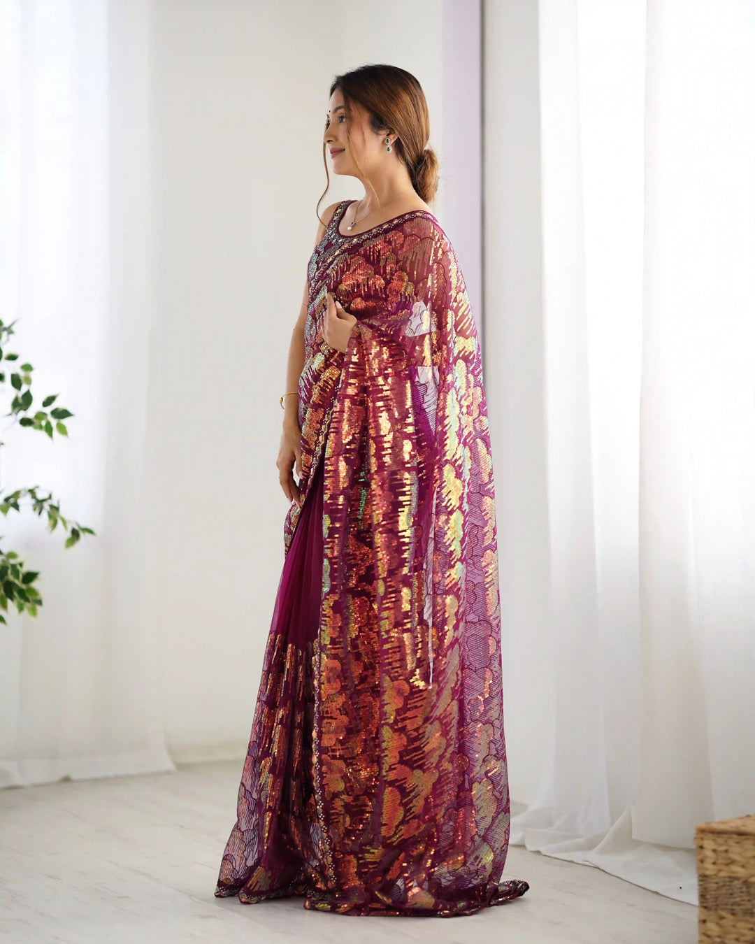 Stunning Mono Net Saree | Heavy Sequance Embroidery Work Work for Partywear