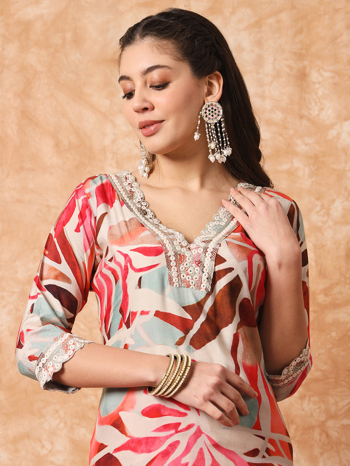 Graceful Multicolor Suit | Rayon top bottom with Nazmin dupatta