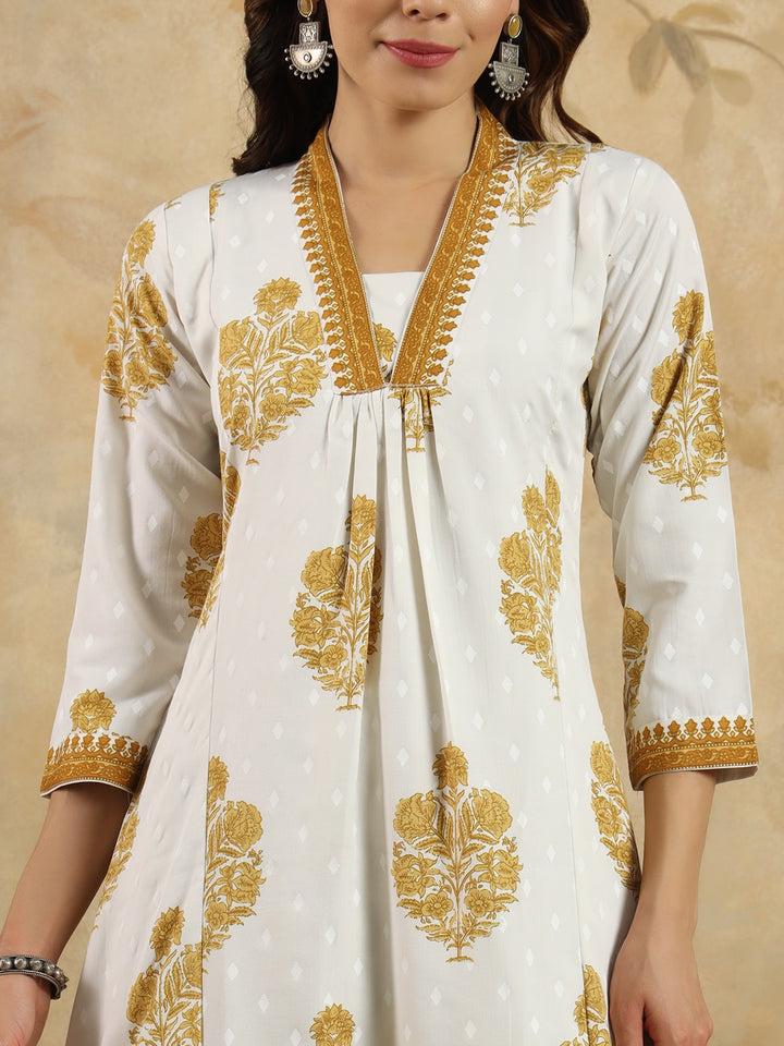Gorgeous Mustard Suit | Cotton Blend top bottom with Chanderi Cotton dupatta