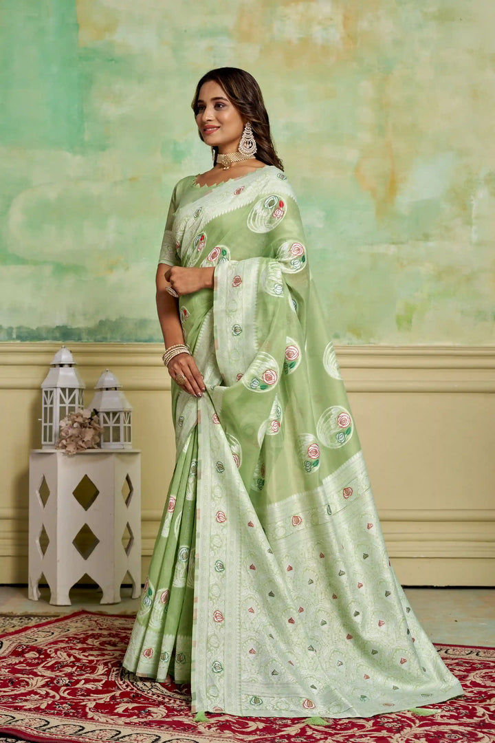 Designer Cotton Saree with Wevon Work | Perfect for Weddings & Special Events