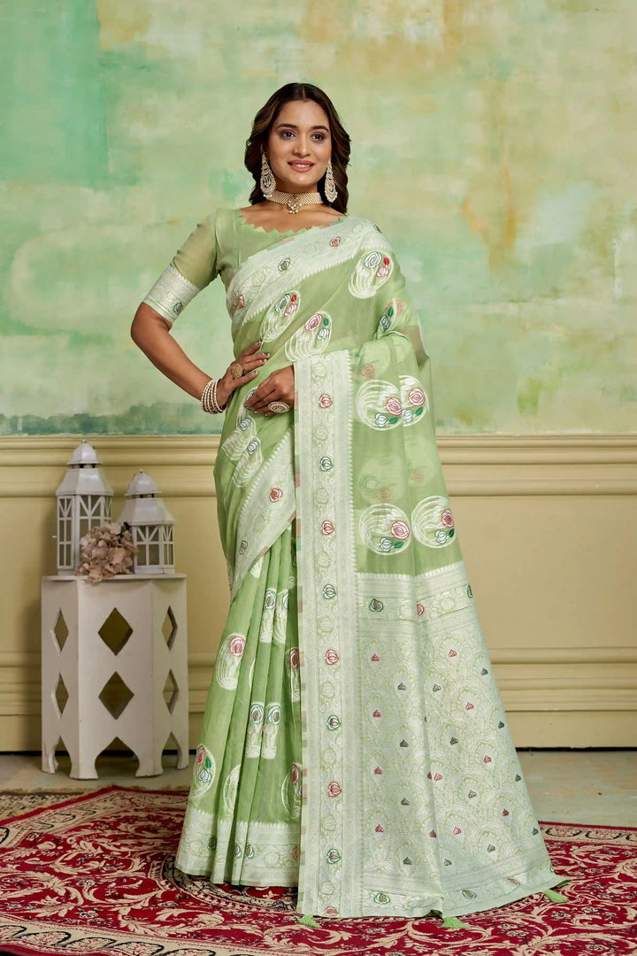 Designer Cotton Saree with Wevon Work | Perfect for Weddings & Special Events
