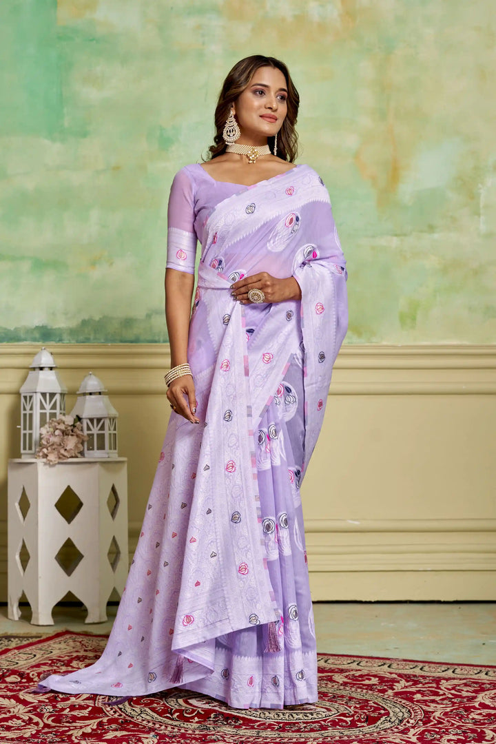 Designer Cotton Saree with Wevon Work | Perfect for Weddings & Special Events
