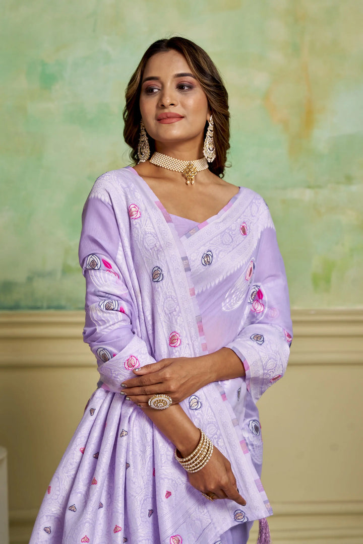 Designer Cotton Saree with Wevon Work | Perfect for Weddings & Special Events
