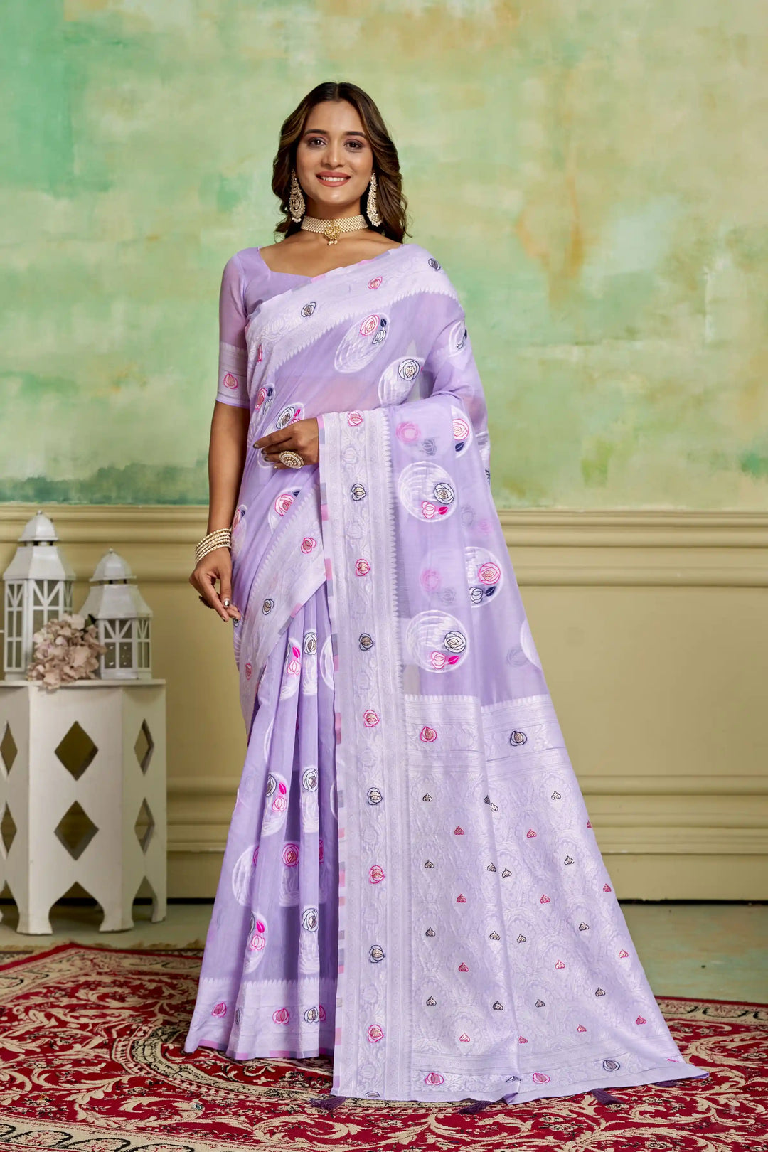 Designer Cotton Saree with Wevon Work | Perfect for Weddings & Special Events