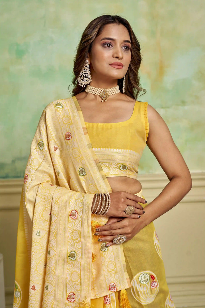 Designer Cotton Saree with Wevon Work | Perfect for Weddings & Special Events