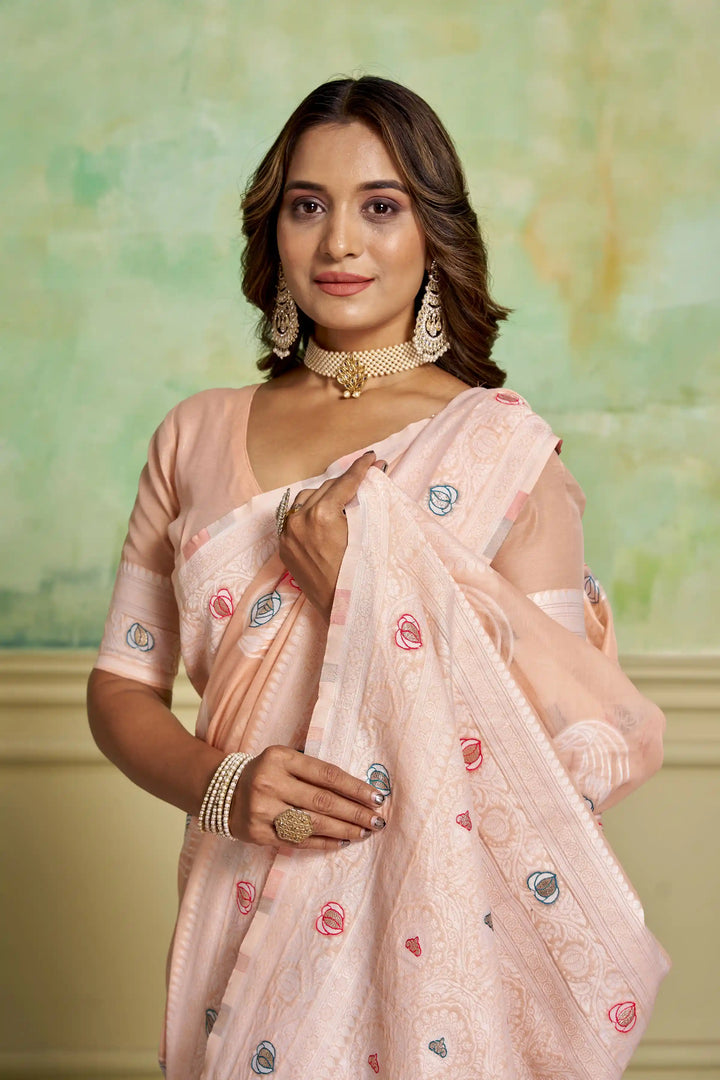 Designer Cotton Saree with Wevon Work | Perfect for Weddings & Special Events