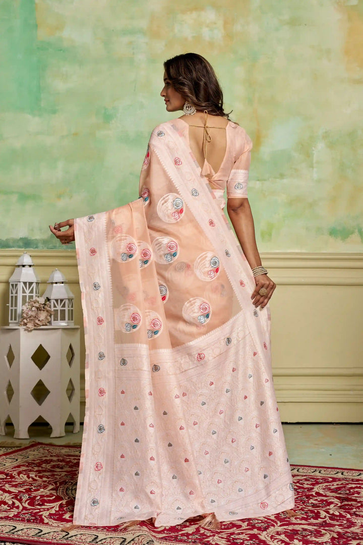 Designer Cotton Saree with Wevon Work | Perfect for Weddings & Special Events