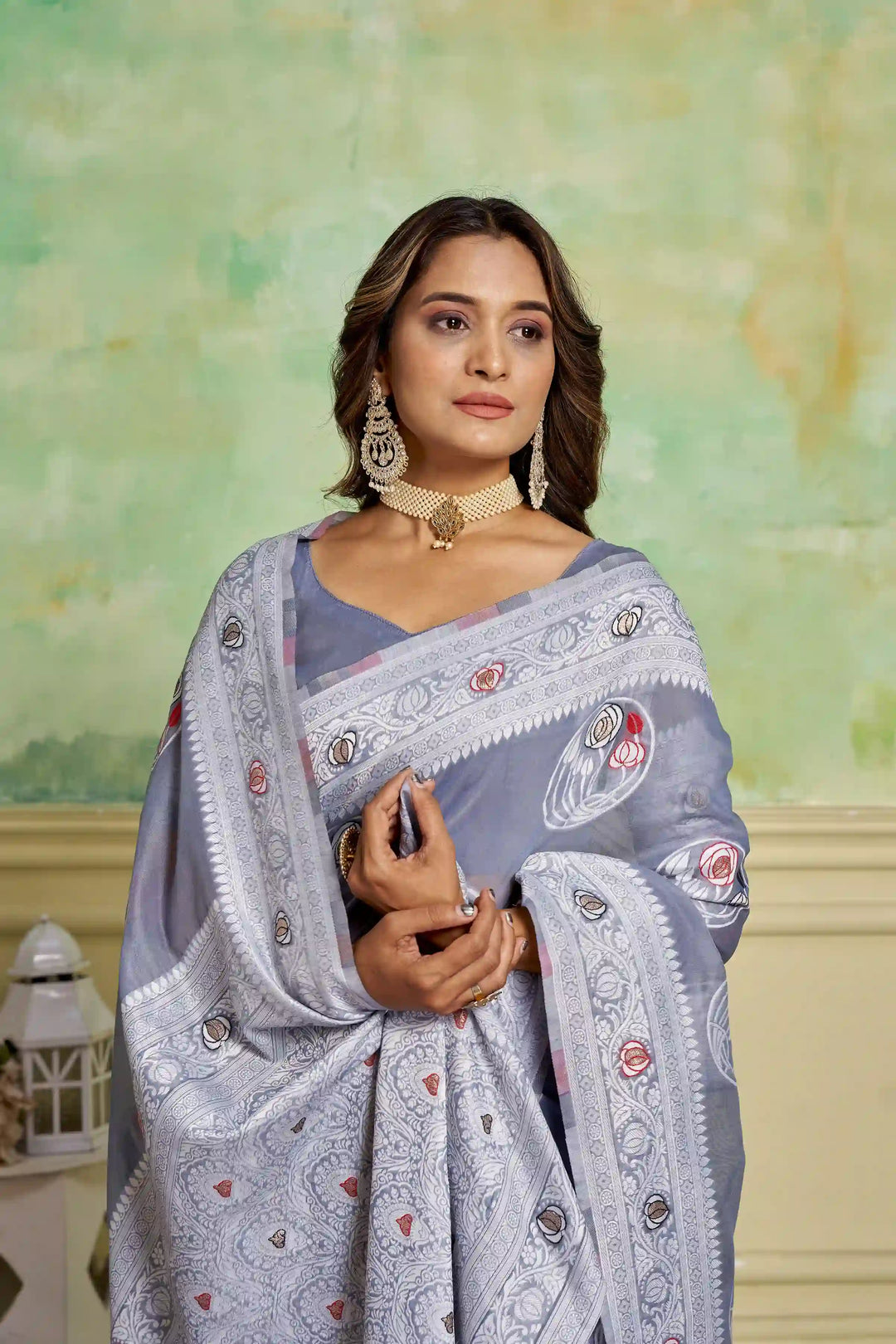 Designer Cotton Saree with Wevon Work | Perfect for Weddings & Special Events