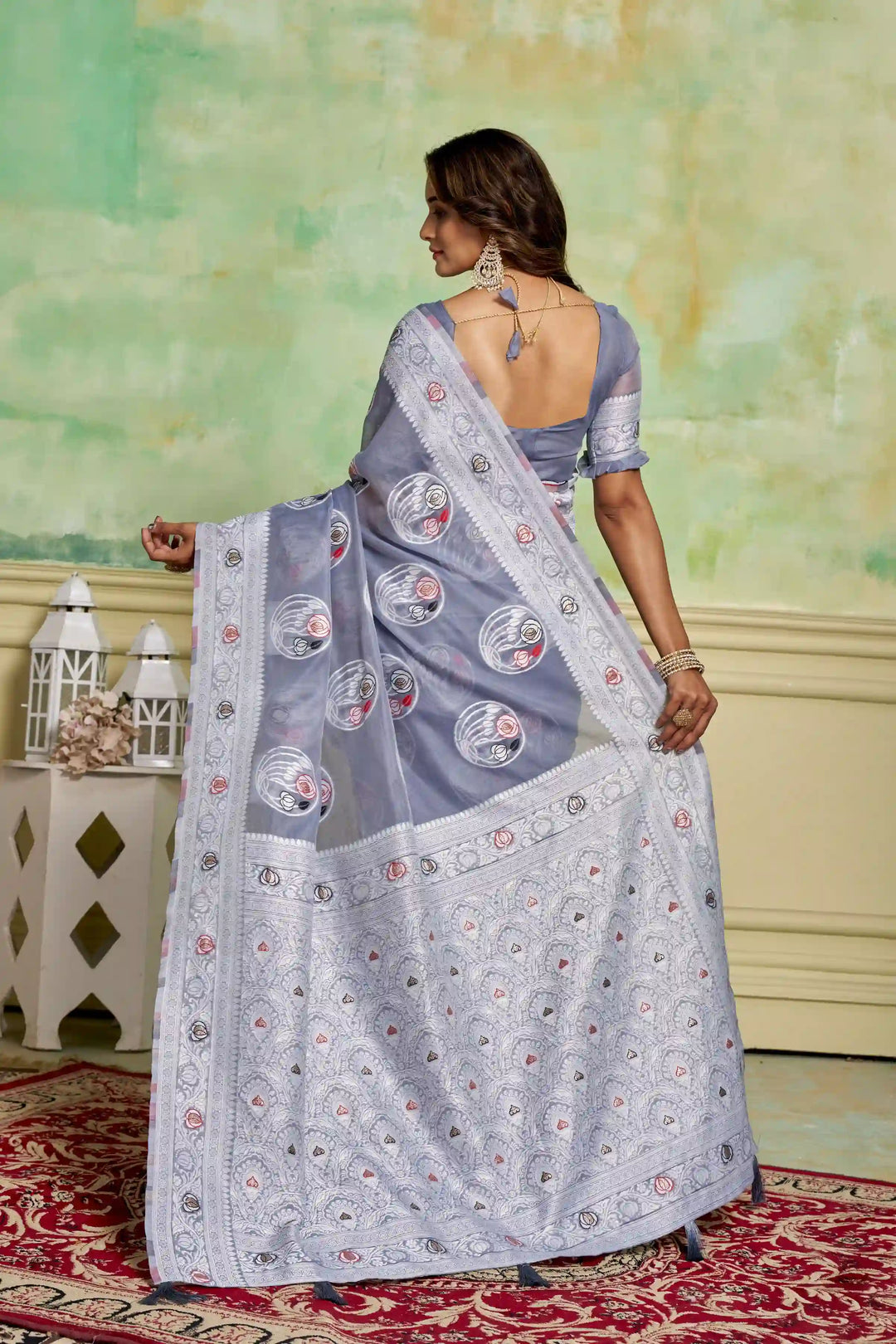 Designer Cotton Saree with Wevon Work | Perfect for Weddings & Special Events