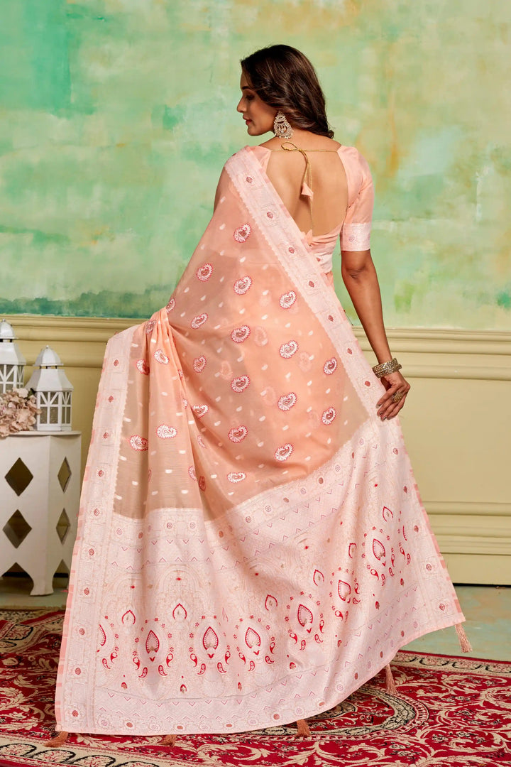 Designer Cotton Saree | Elegant Wevon Work for Wedding & Festive Occasions