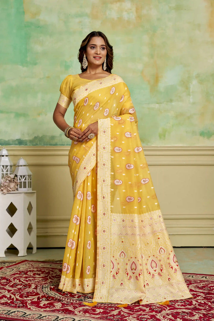 Designer Cotton Saree | Elegant Wevon Work for Wedding & Festive Occasions