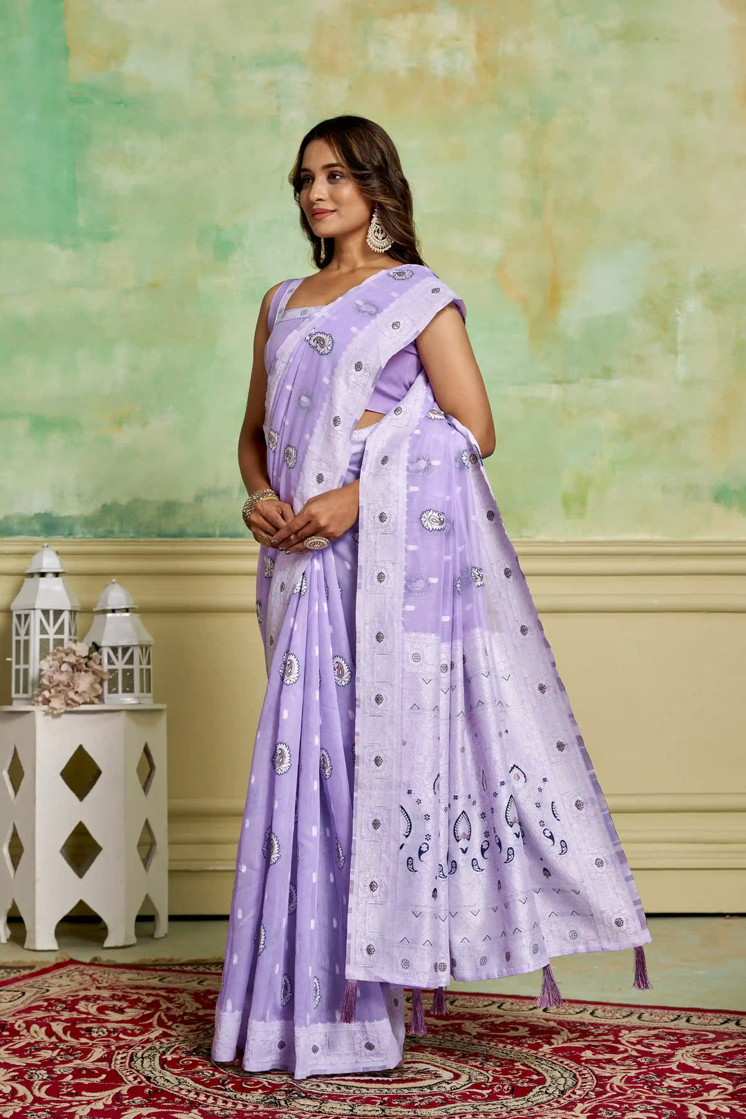 Designer Cotton Saree | Elegant Wevon Work for Wedding & Festive Occasions