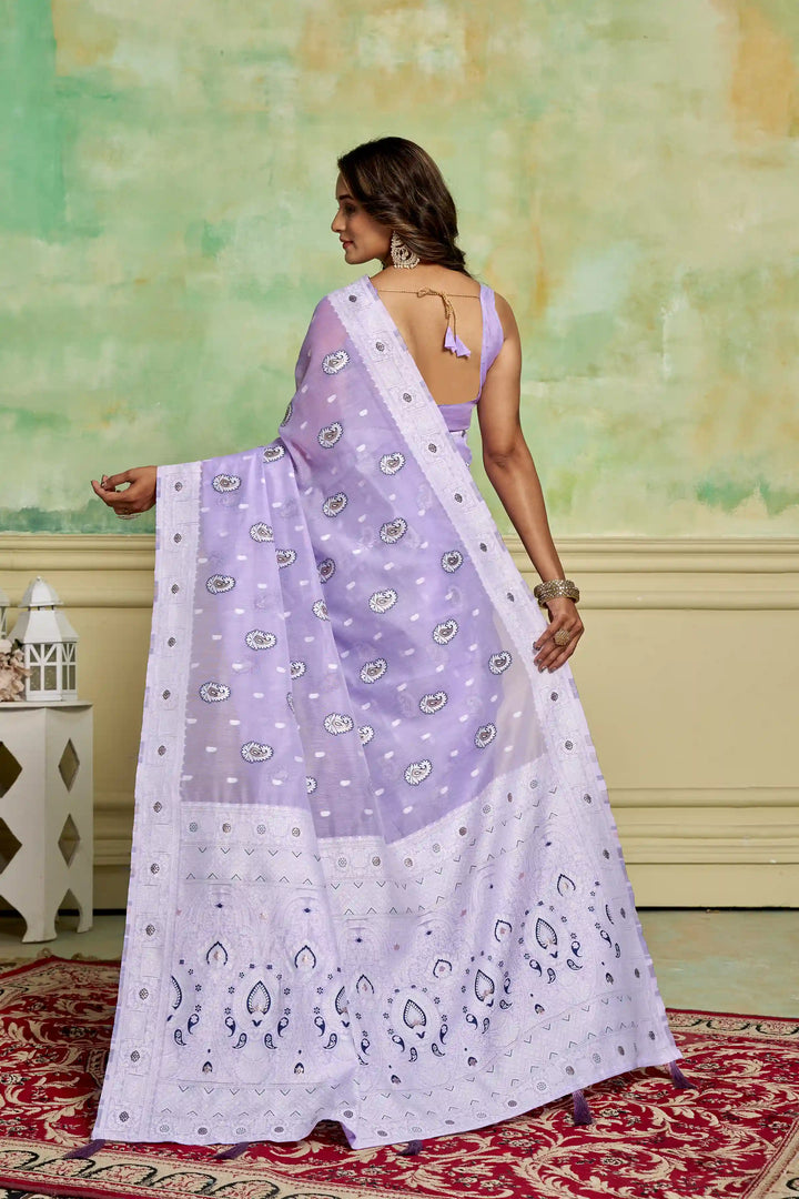 Designer Cotton Saree | Elegant Wevon Work for Wedding & Festive Occasions