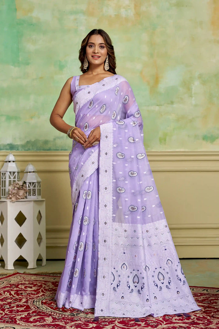 Designer Cotton Saree | Elegant Wevon Work for Wedding & Festive Occasions