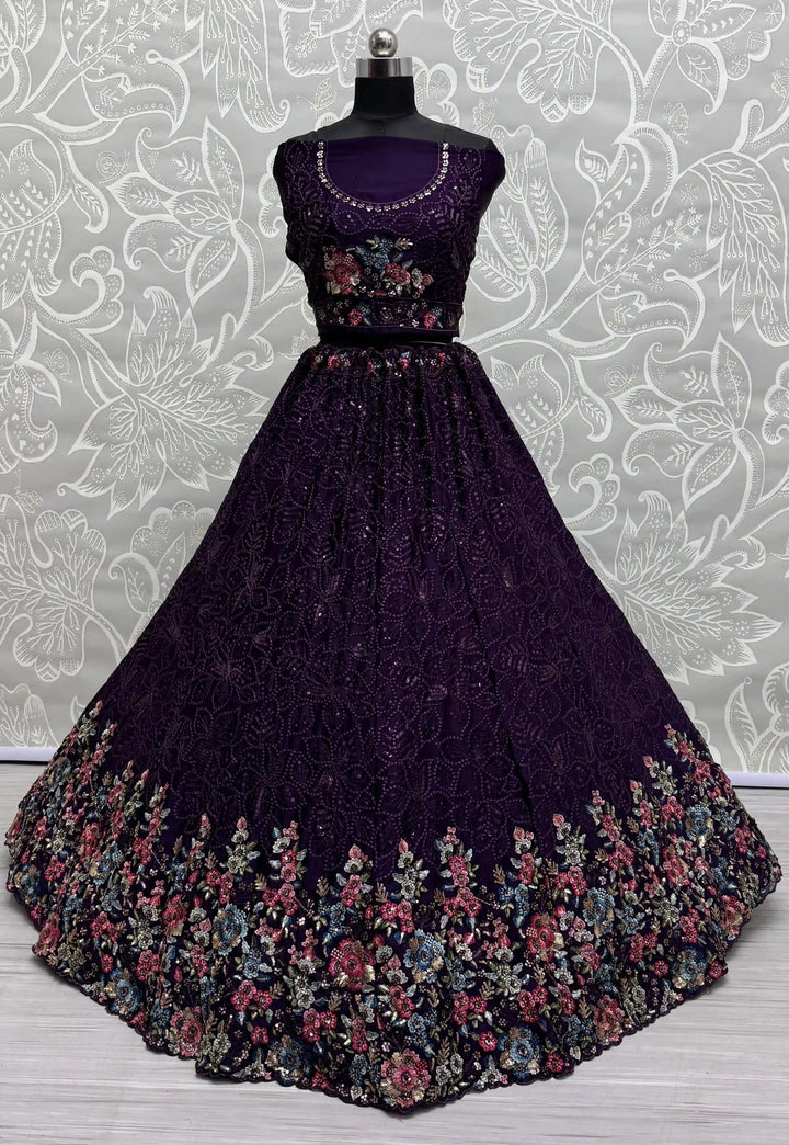 Exquisite Chinon Lehenga with Dupatta | A Stylish and Sophisticated Choice
