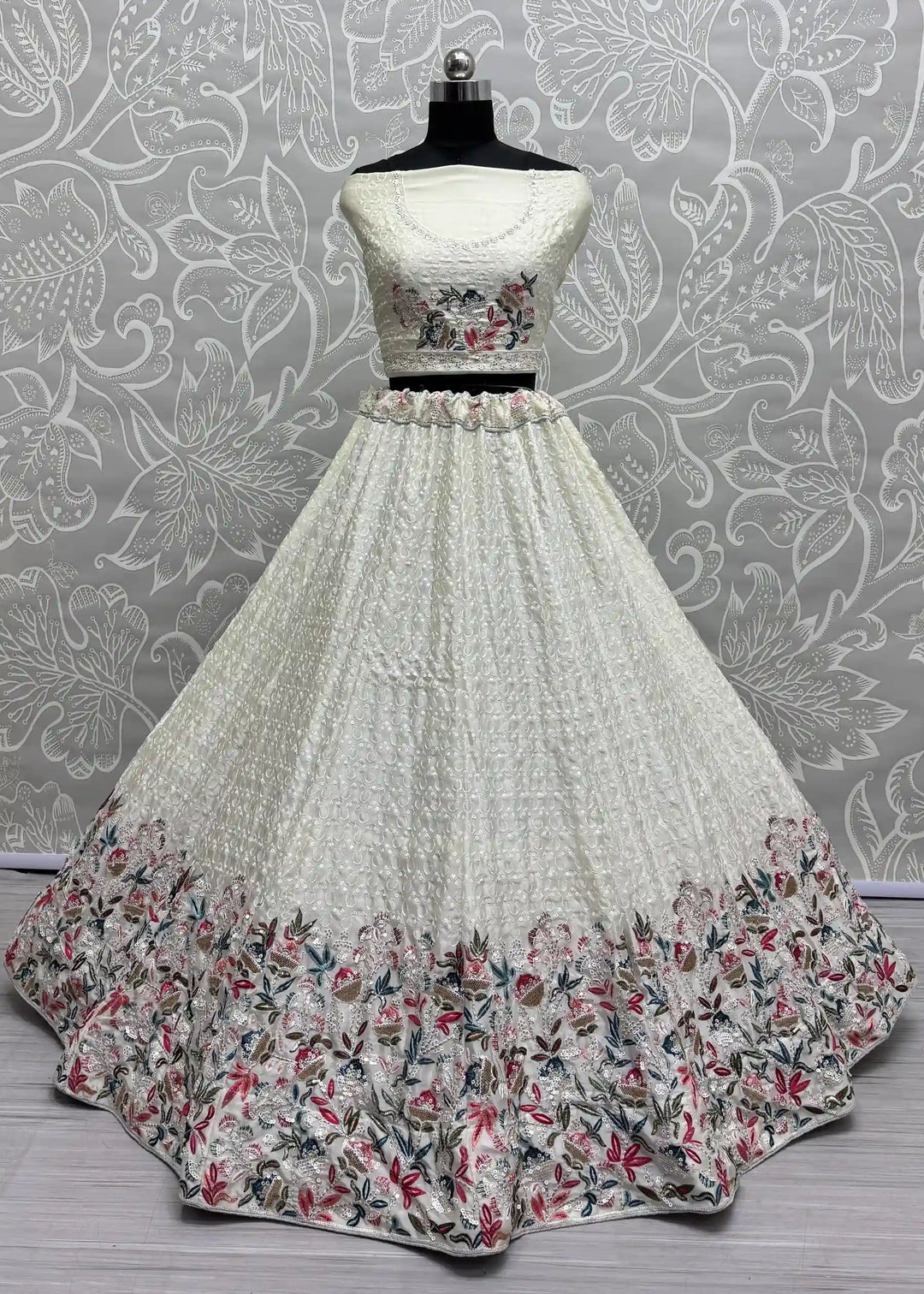 Elegant Chinon Lehenga with Dupatta | Elegance Redefined for Brides
