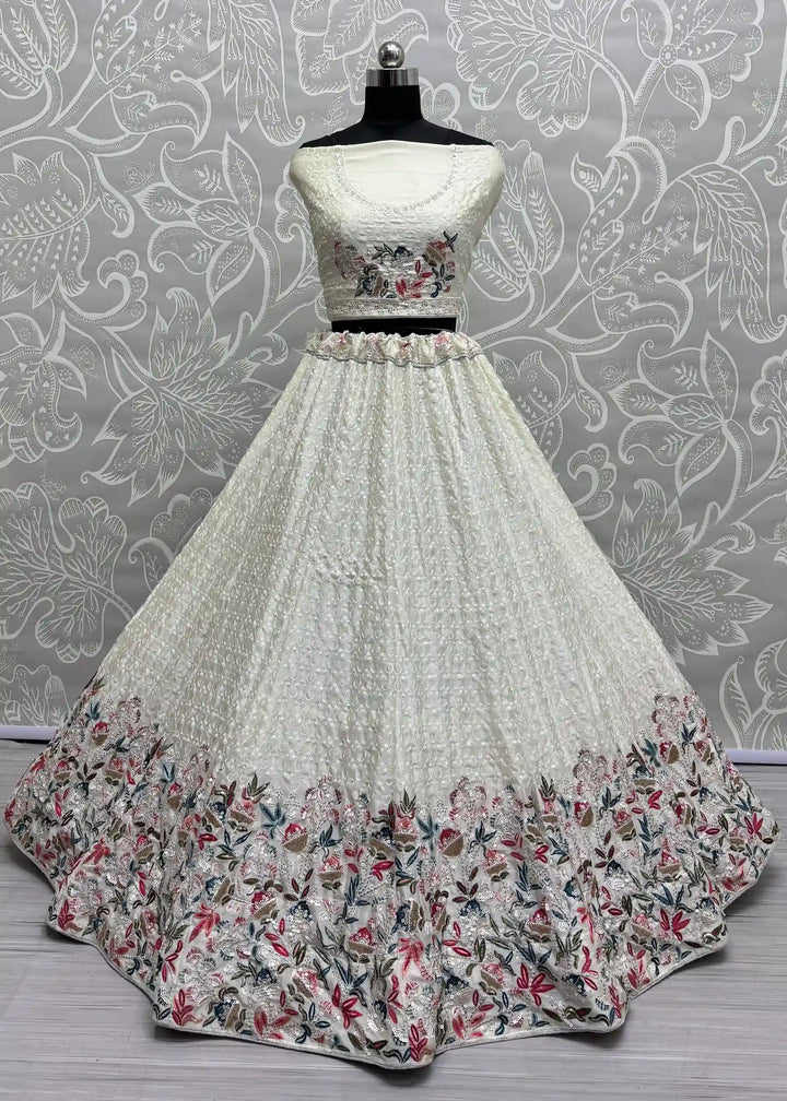 Elegant Chinon Lehenga with Dupatta | Elegance Redefined for Brides