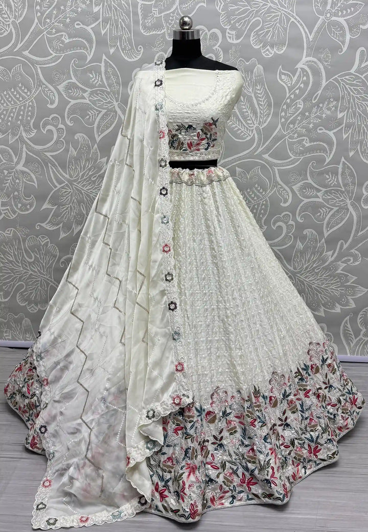 Elegant Chinon Lehenga with Dupatta | Elegance Redefined for Brides