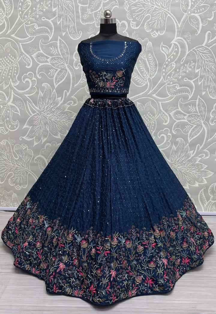 Elegant Chinon Lehenga with Dupatta | Elegance Redefined for Brides