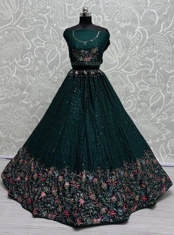 Elegant Chinon Lehenga with Dupatta | Elegance Redefined for Brides