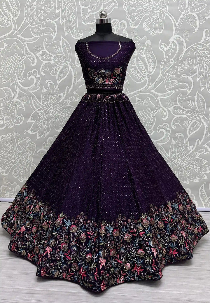 Elegant Chinon Lehenga with Dupatta | Elegance Redefined for Brides