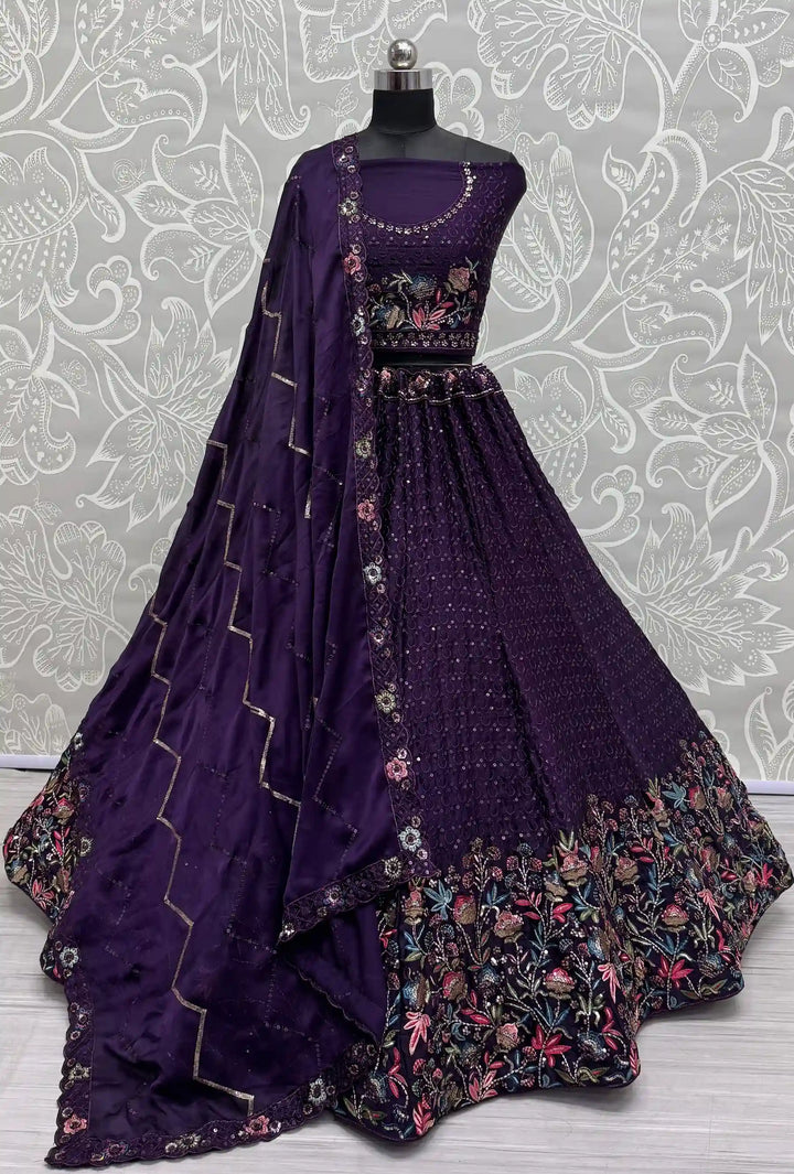 Elegant Chinon Lehenga with Dupatta | Elegance Redefined for Brides