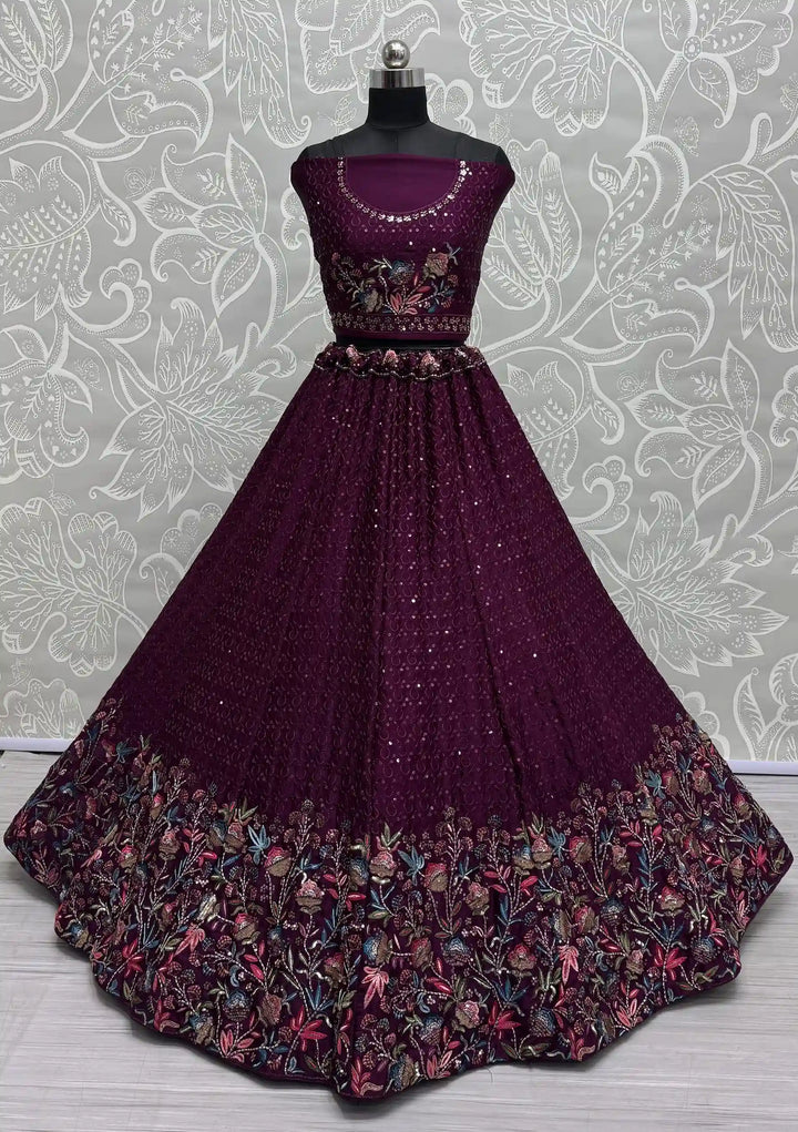 Elegant Chinon Lehenga with Dupatta | Elegance Redefined for Brides