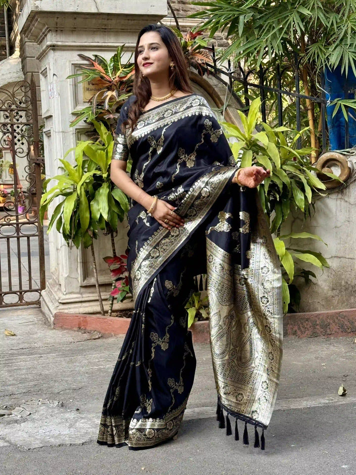 Banarasi Silk Saree Jacquard Wevon Work | Designer Jari Traditional and Wedding