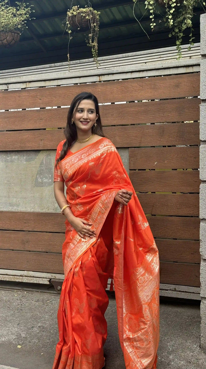 Banarasi Silk Saree Jacquard Wevon Work | Designer Jari Traditional and Wedding