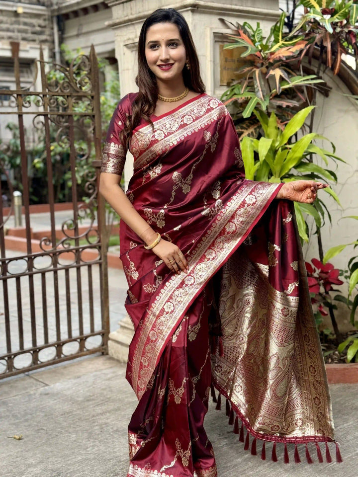 Banarasi Silk Saree Jacquard Wevon Work | Designer Jari Traditional and Wedding