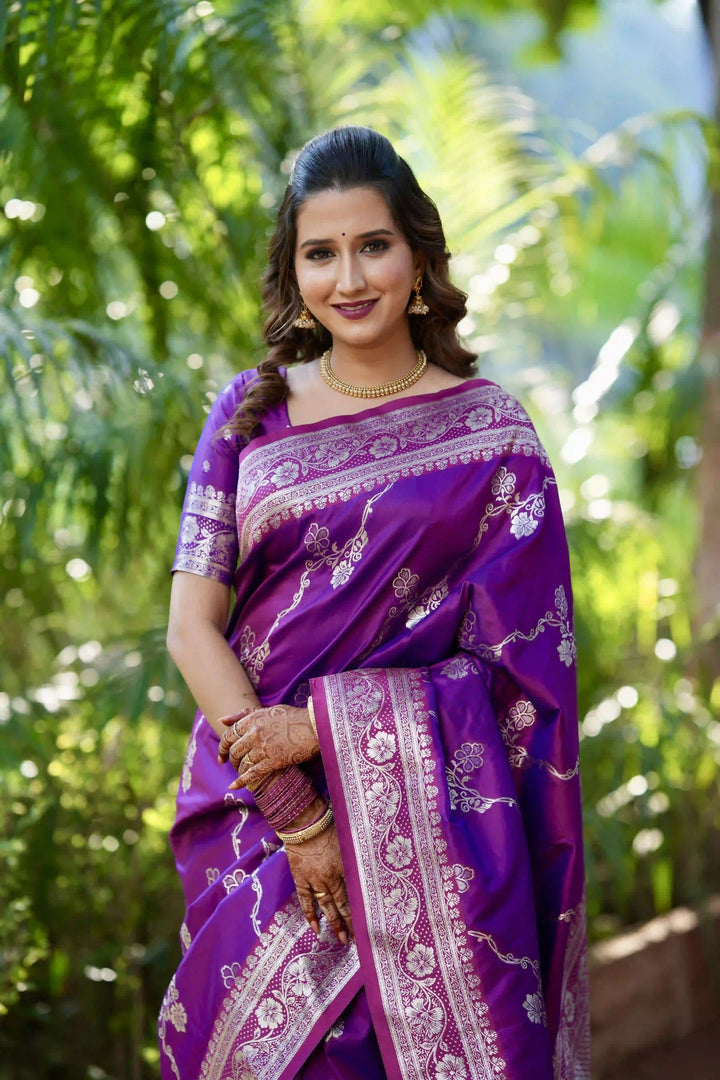 Banarasi Silk Saree Jacquard Wevon Work | Designer Jari Traditional and Wedding