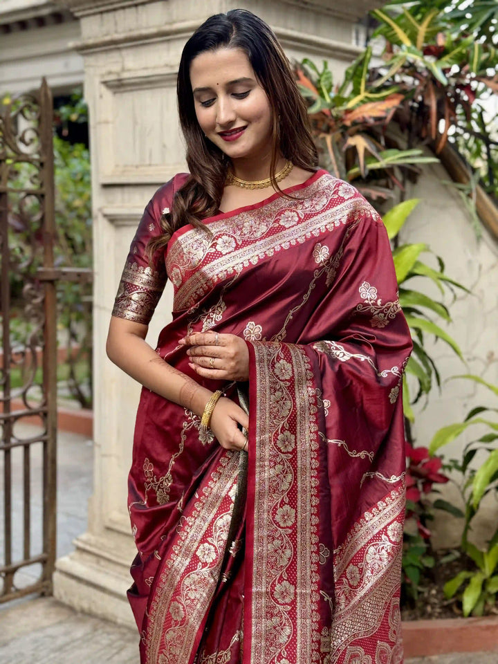 Banarasi Silk Saree Jacquard Wevon Work | Designer Jari Traditional and Wedding