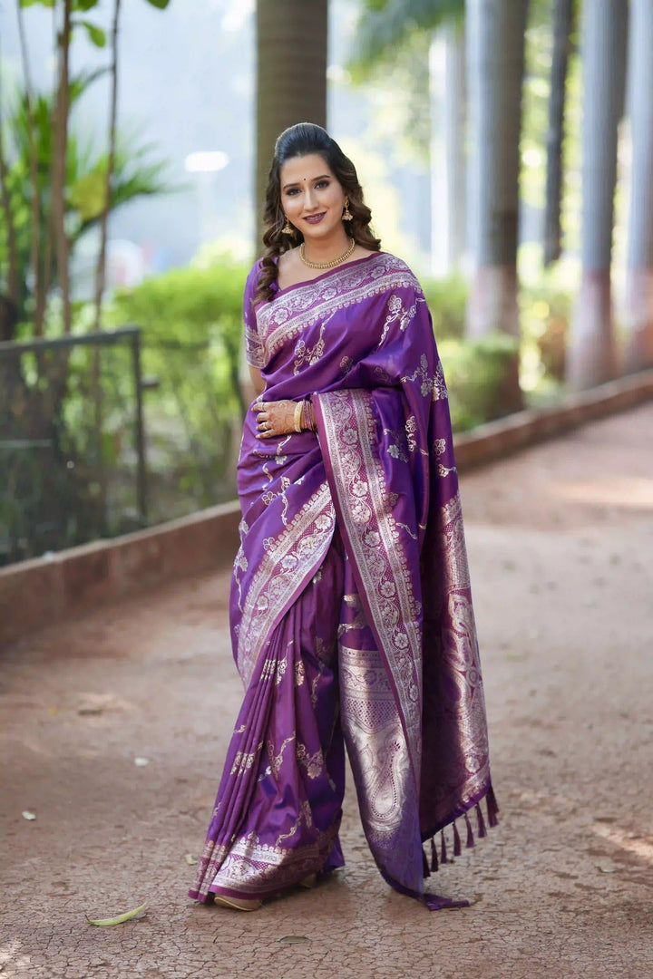 Banarasi Silk Saree Jacquard Wevon Work | Designer Jari Traditional and Wedding