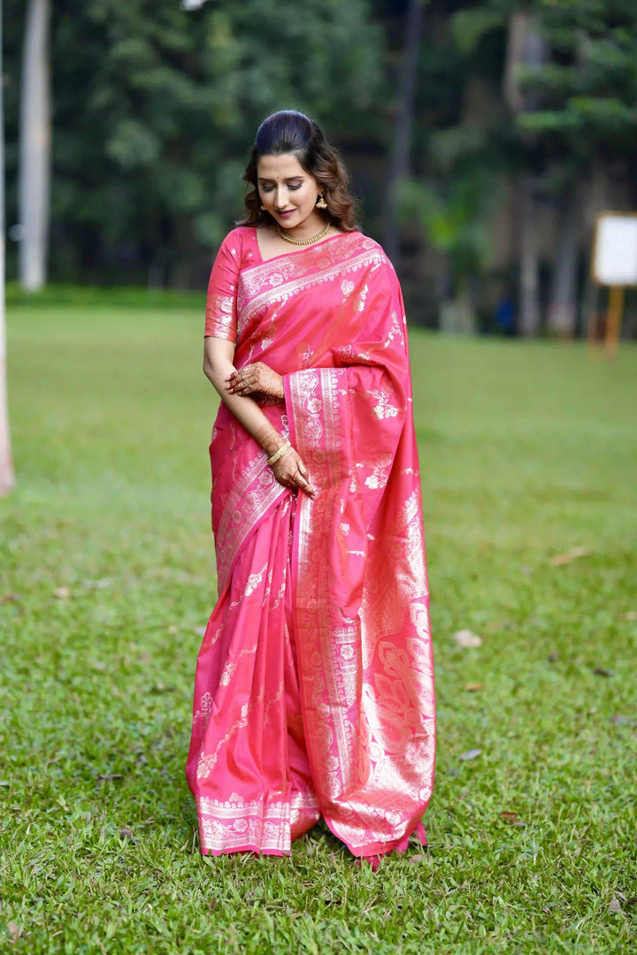 Banarasi Silk Saree Jacquard Wevon Work | Designer Jari Traditional and Wedding
