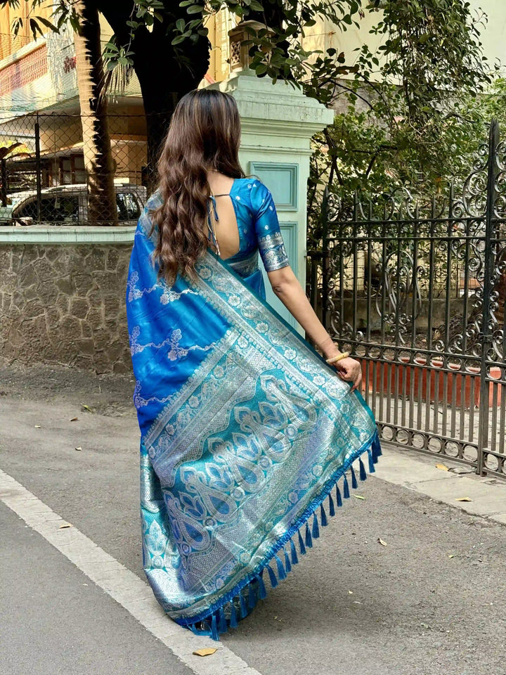 Banarasi Silk Saree Jacquard Wevon Work | Designer Jari Traditional and Wedding