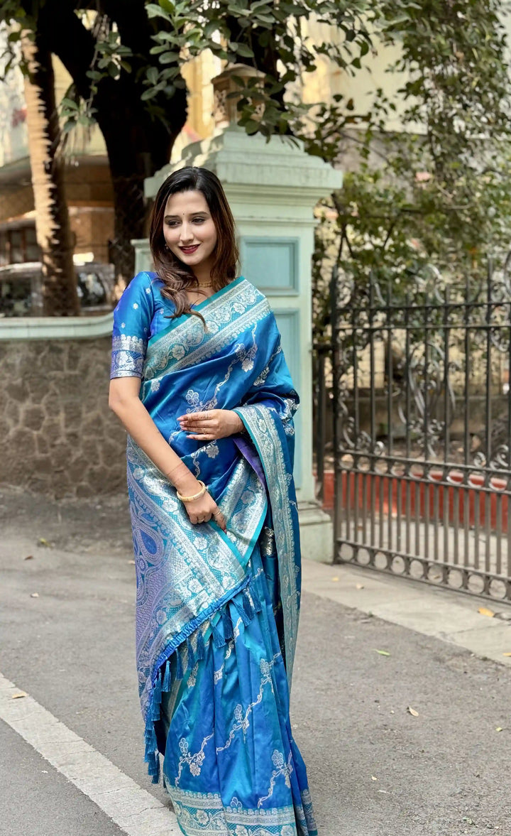 Banarasi Silk Saree Jacquard Wevon Work | Designer Jari Traditional and Wedding
