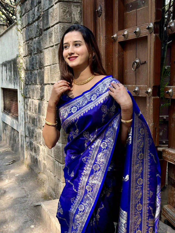 Banarasi Silk Saree Jacquard Wevon Work | Designer Jari Traditional and Wedding