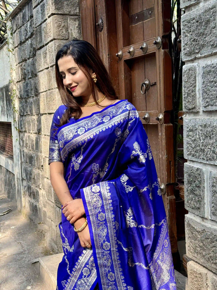 Banarasi Silk Saree Jacquard Wevon Work | Designer Jari Traditional and Wedding
