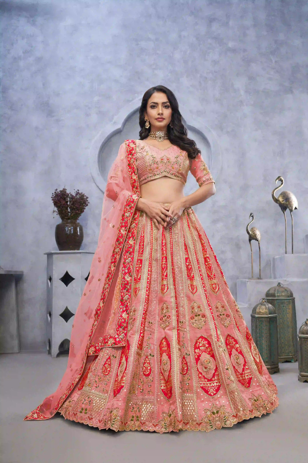 Elegant Organza Silk Lehenga with Dupatta | A Stylish and Sophisticated Choice