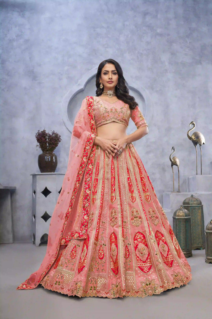 Elegant Organza Silk Lehenga with Dupatta | A Stylish and Sophisticated Choice